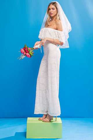 FATE INTERVENES WOVEN LACE JUMPSUIT - By Baano