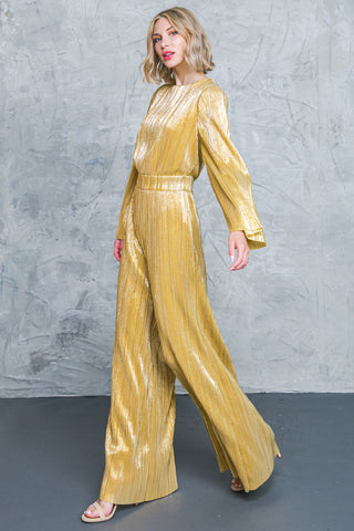 DARE TO DAZZLE PLISSE JUMPSUIT - By Baano