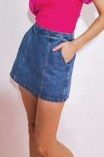 MOMENTS IN LOVE DENIM SKORT - By Baano