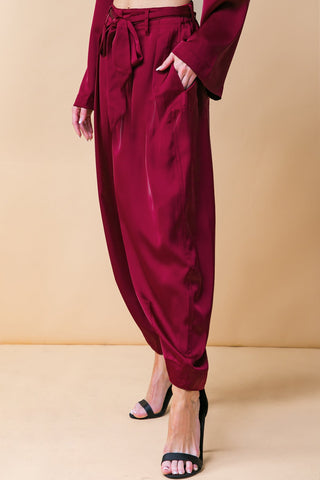 POWERFUL CHARM WOVEN SATIN PANTS - By Baano