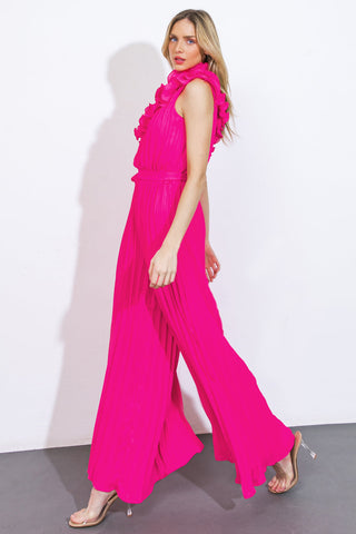 CAN'T TALK RIGHT NOW WOVEN JUMPSUIT - By Baano