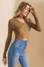 DEVOTION METALLIC SWEATER CROP TOP - By Baano
