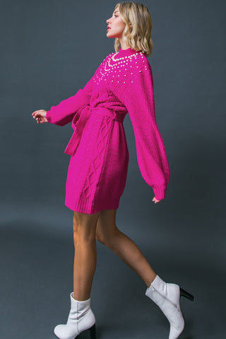 BRING THE VIBES SWEATER MINI DRESS - By Baano