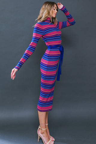 NOTEWORTHY SHINE SWEATER MIDI DRESS - By Baano