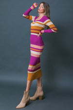 EVENING OF ELEGANCE SWEATER MIDI DRESS - By Baano