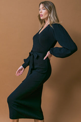 ADORABLE IDEAL SWEATER MIDI DRESS - By Baano