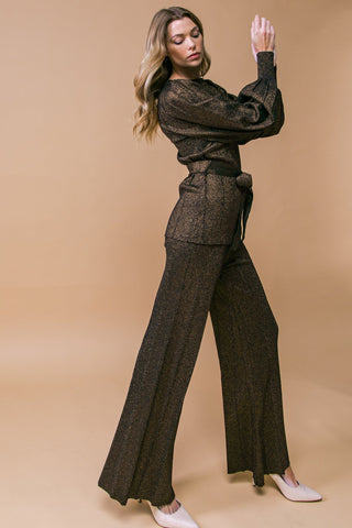 STUNNING STANCE METALLIC SWEATER TUNIN AND PANT SET - By Baano