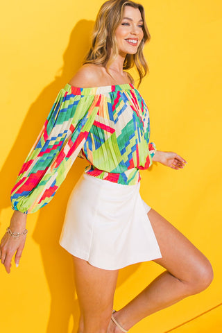 FROSTED UPON WOVEN TOP - By Baano