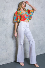 HERE FOR FUN RED WOVEN TOP - By Baano