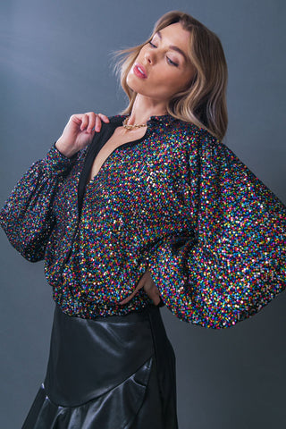 FREEDOM CALLS SEQUIN TOP - By Baano