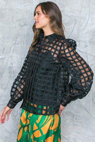 FLUTTERING ON WOVEN TOP - By Baano
