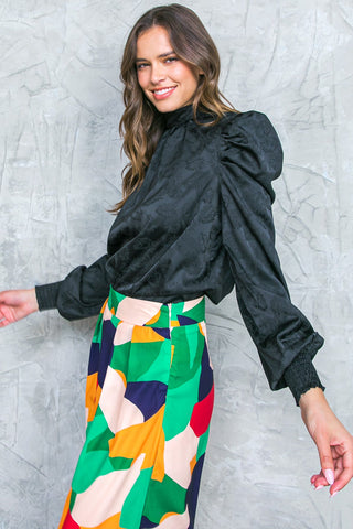 STOLEN GLANCES SATIN TOP - By Baano