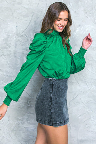 STOLEN GLANCES SATIN TOP - By Baano