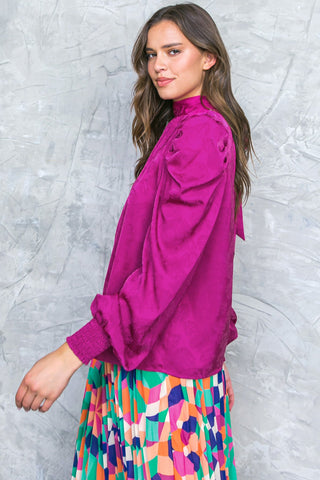 STOLEN GLANCES SATIN TOP - By Baano
