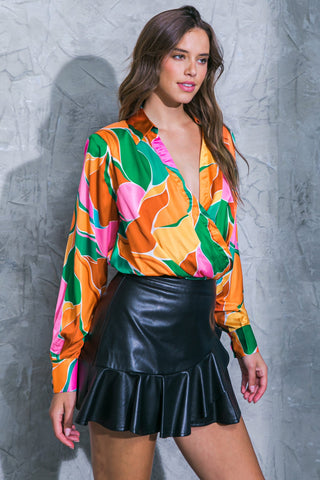 GRACEFUL IMPRESSION WOVEN TOP - By Baano