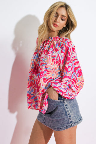 MISTLETOE MOMENT WOVEN TOP - By Baano