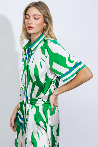 THE KEY TO CHIC WOVEN SATIN TOP - By Baano