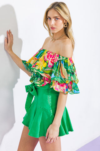 I'LL BE LOVING YOU WOVEN TOP - By Baano