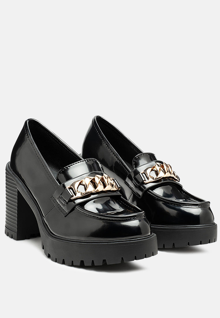 Sachs Block Heeled Chunky Loafers