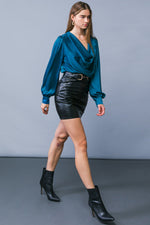 RUN FREE BABE FAUX LEATHER MINI SKIRT - By Baano