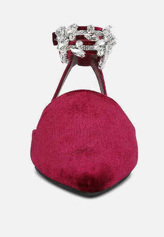 Salome Black Velvet Luxe Jewelled Flat Mules