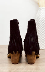 Sandra Fringe Booties in Black Naughty Monkey