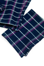 San Lucas Plaid Navy Cocktail Napkins, Set of 4