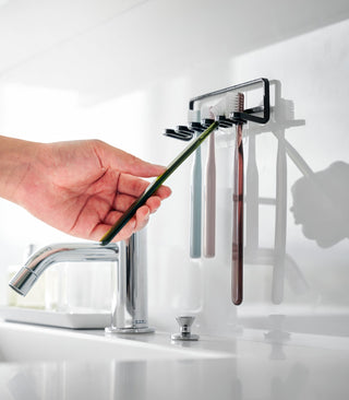 Traceless Adhesive Toothbrush Holder - Steel - By Baano
