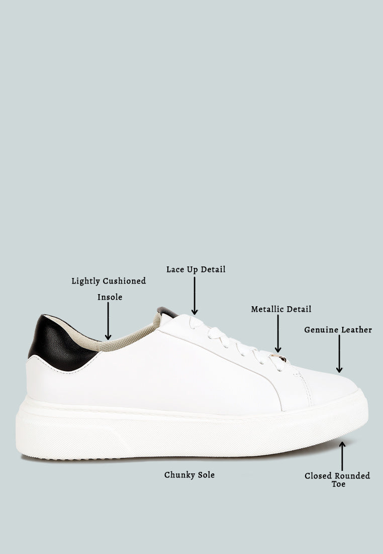 Schick Lace Up Leather Sneakers