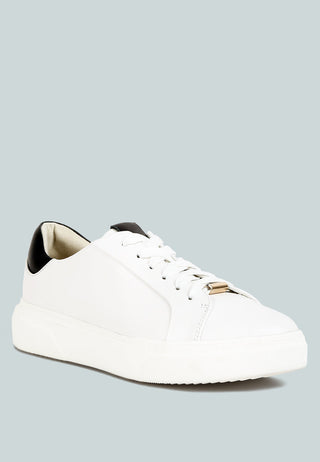 Schick Lace Up Leather Sneakers