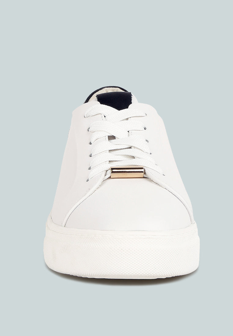 Schick Lace Up Leather Sneakers