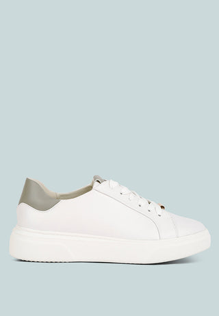 Schick Lace Up Leather Sneakers