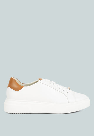 Schick Lace Up Leather Sneakers