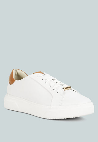 Schick Lace Up Leather Sneakers