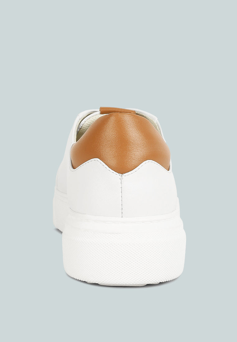 Schick Lace Up Leather Sneakers