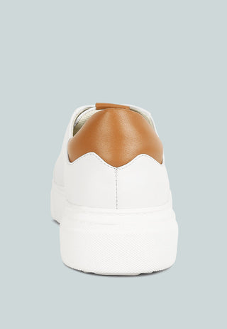 Schick Lace Up Leather Sneakers