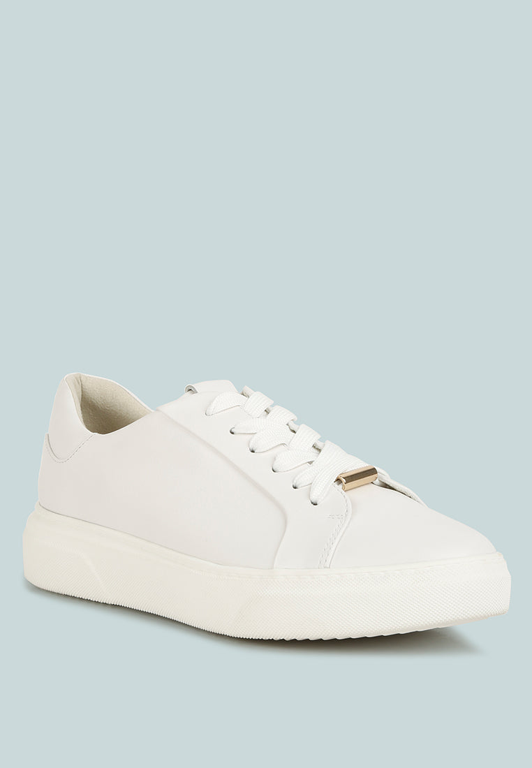 Schick Lace Up Leather Sneakers