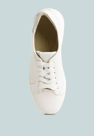 Schick Lace Up Leather Sneakers