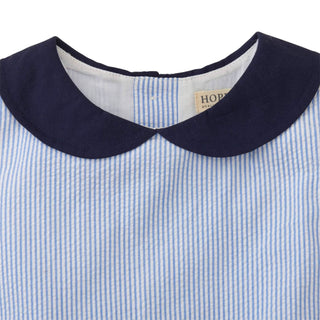 Seersucker Peter Pan Collar Dress - Glamourous Grace