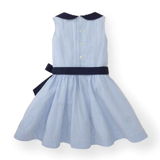 Seersucker Peter Pan Collar Dress - Glamourous Grace