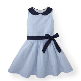 Seersucker Peter Pan Collar Dress - Glamourous Grace