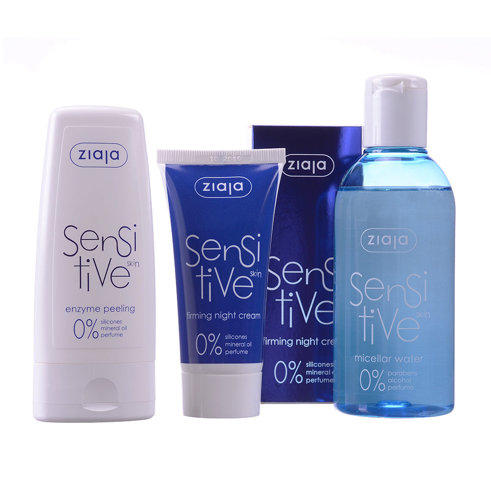 Sensitive Skin Bundle: Night Cream, Micellar Water, Enzyme Peeling - By Baano