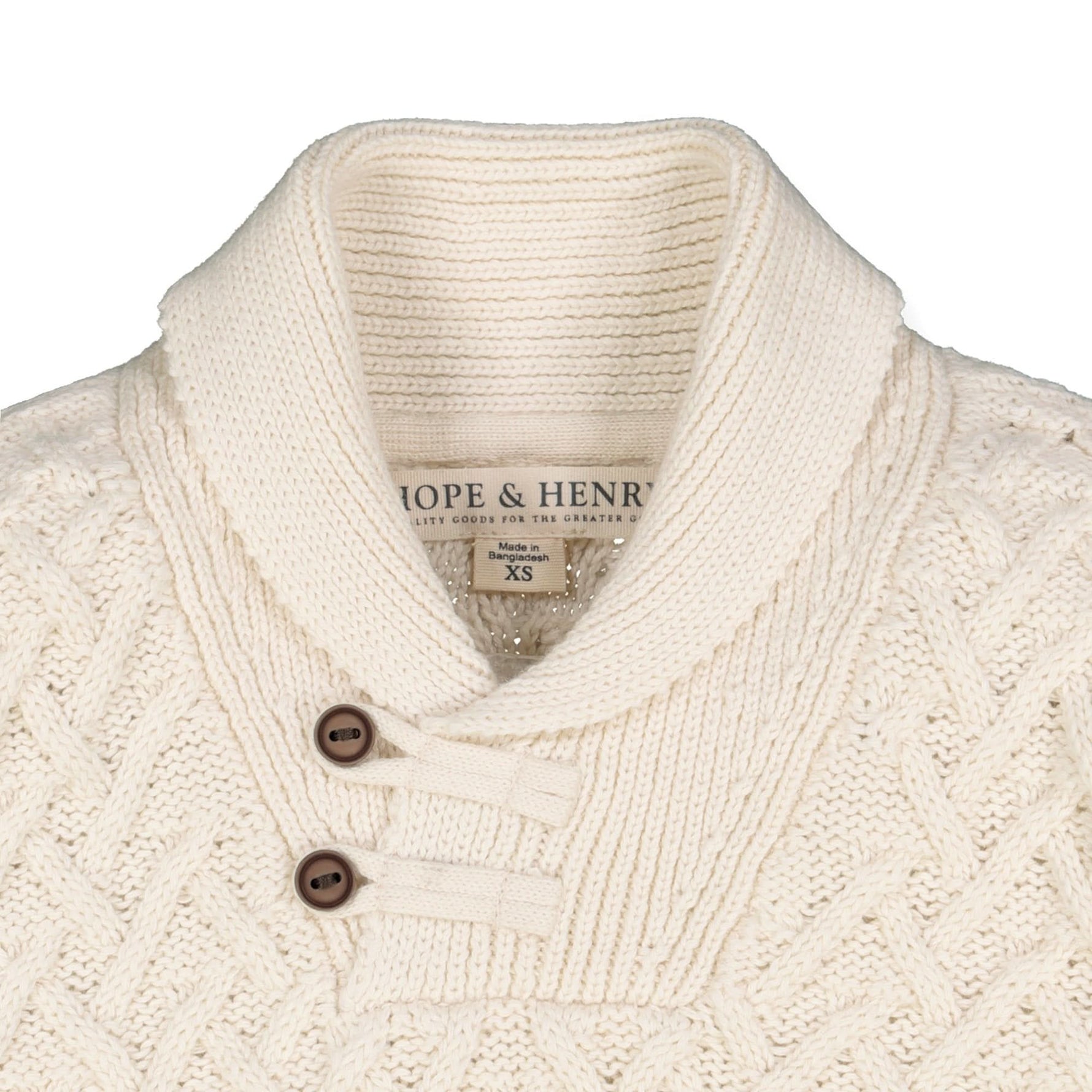 Shawl Collar Organic Cable Sweater - Glamourous Grace
