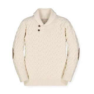 Shawl Collar Organic Cable Sweater - Glamourous Grace