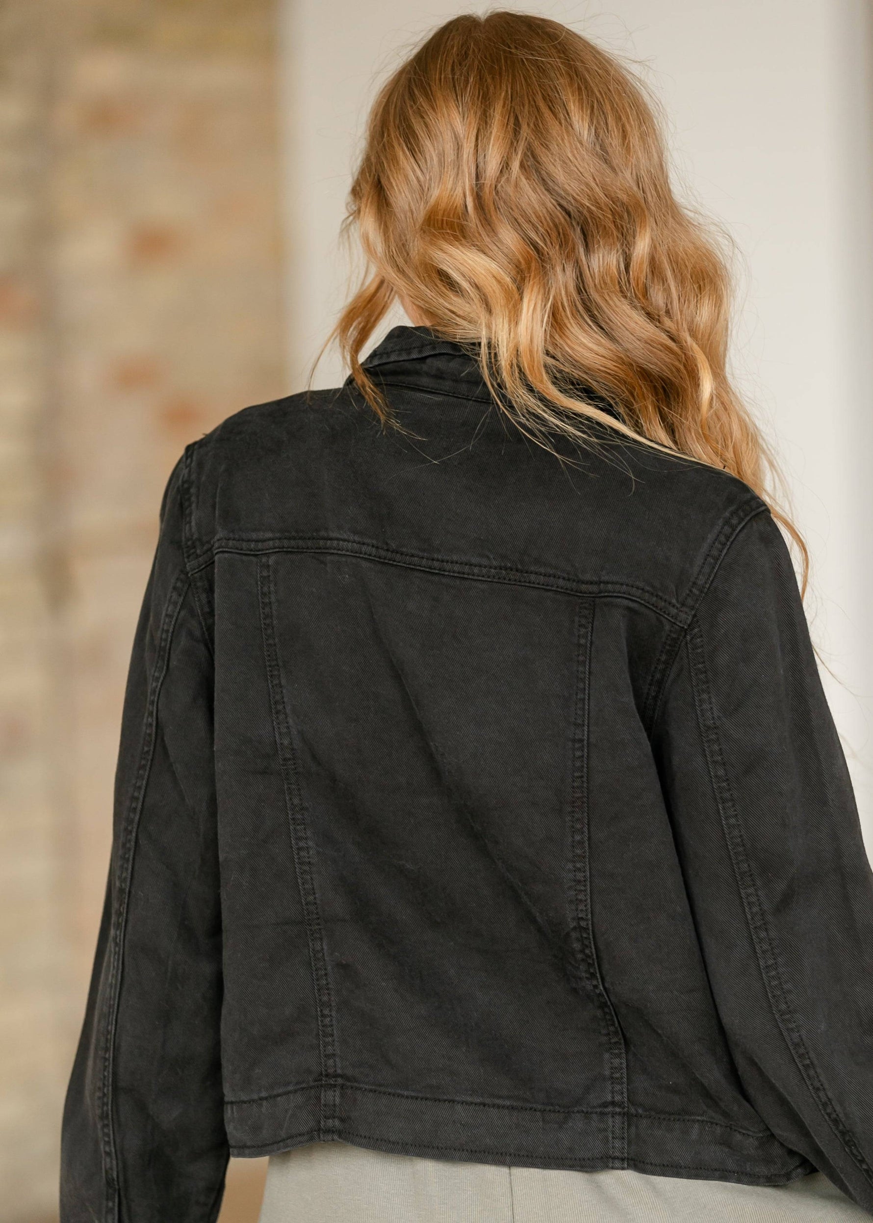 Shea Black Lightweight Denim Jacket