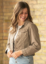 Shea Espresso Lightweight Denim Jacket