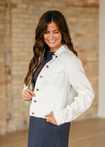 Shea White Lightweight Denim Jacket