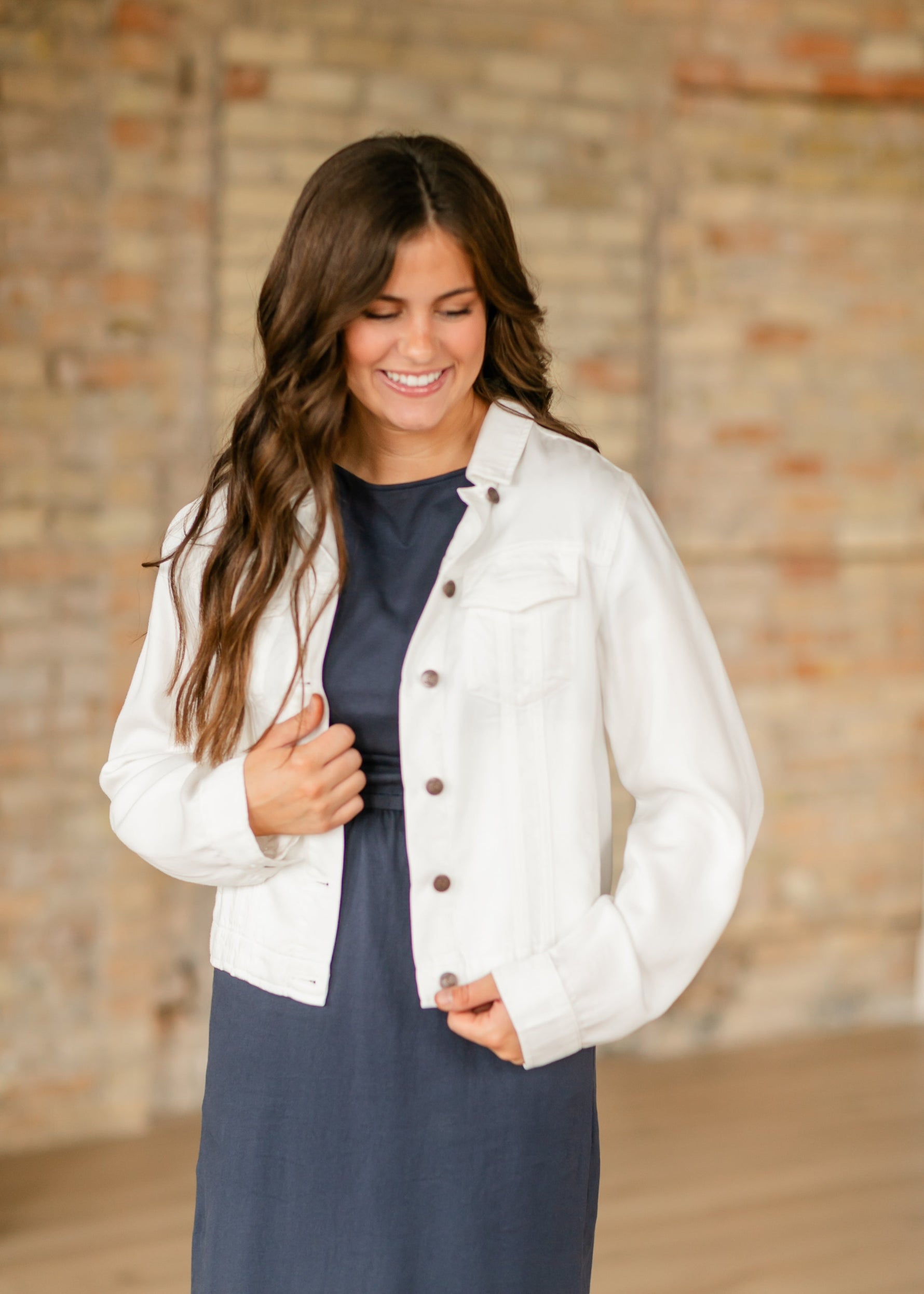 Shea White Lightweight Denim Jacket