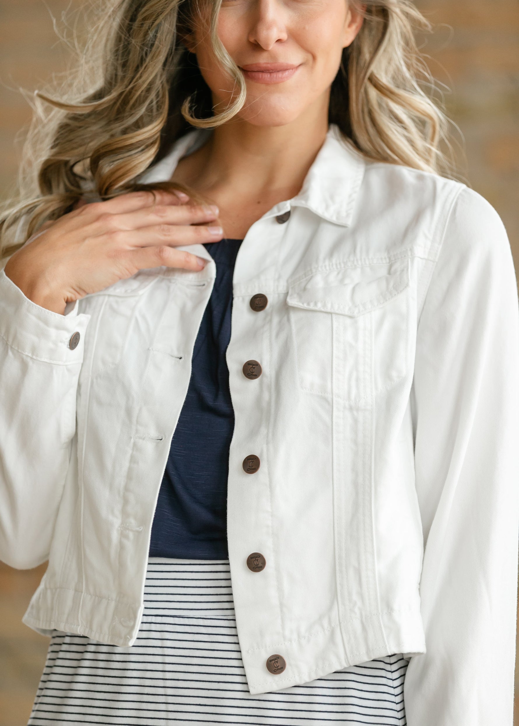 Shea White Lightweight Denim Jacket