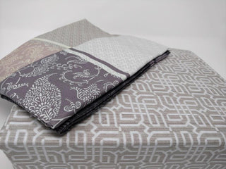 DaDa Bedding Jacquard Grey Floral Paisley Fitted Sheet & Pillow Cases Set (FTS8222)